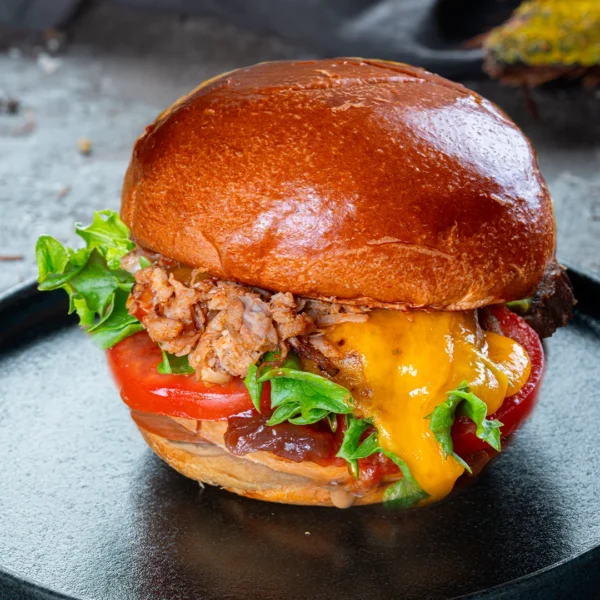 Ripped pork burger