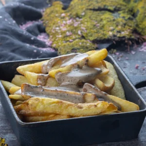 French fries with truffle sauce